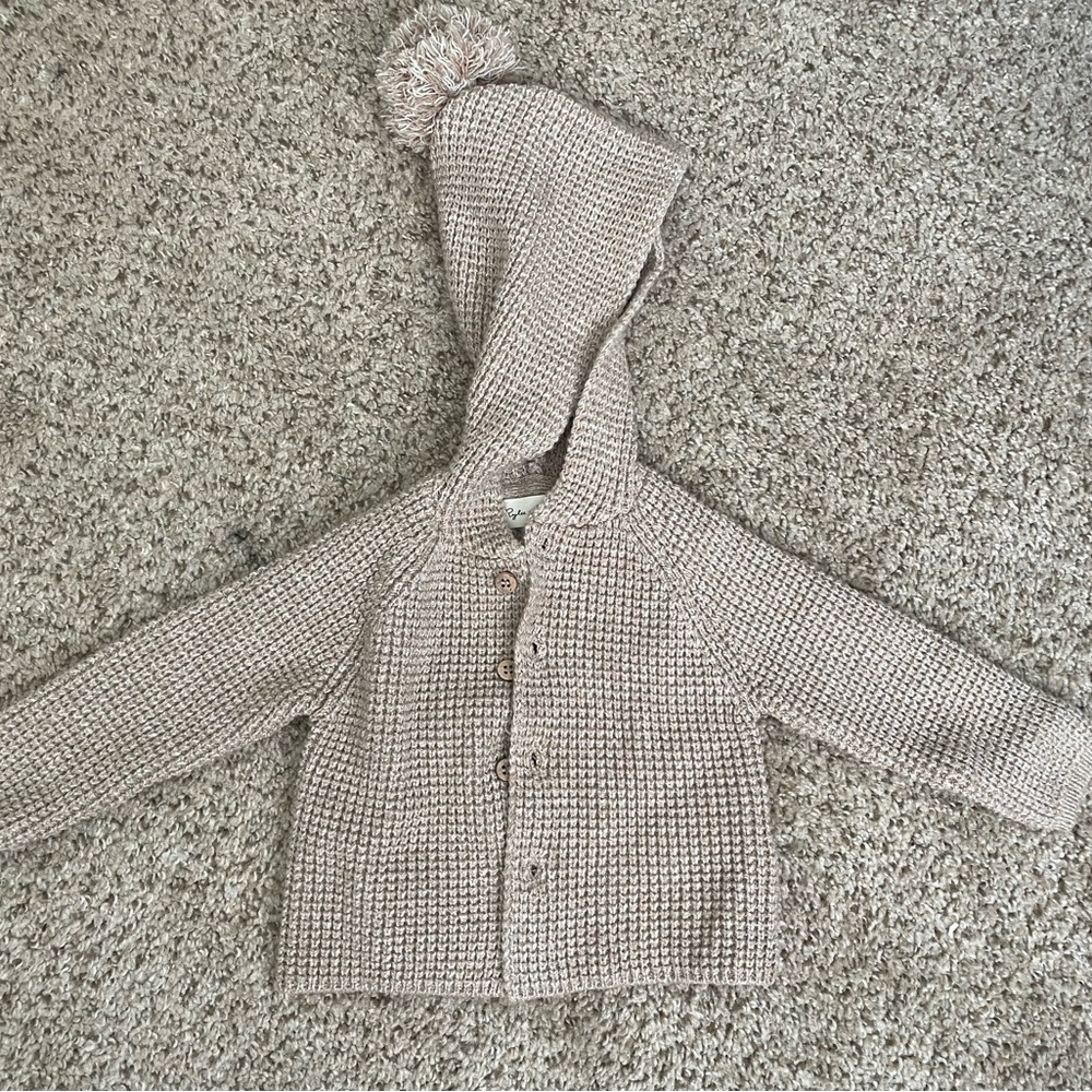Rylee + Cru Cream Knit Hooded Jacket
